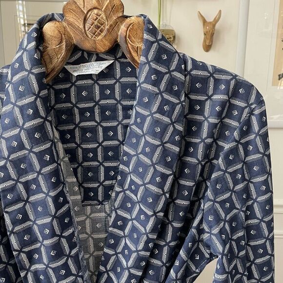 New Vintage Men’s Kmart Travel Robe Dark Blue L - Picture 2 of 5